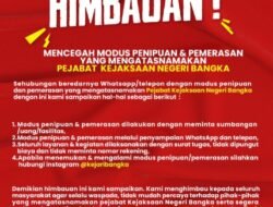 Awas Modus Penipuan dan Pemerasan, Ini Himbauan Kejari Bangka Buat Masyarakat