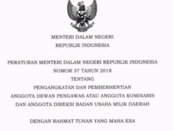 Berdasarkan Permendagri Nomor 37 2018, Ini Aturan Main Jabatan Dewas dan Direktur BUMD