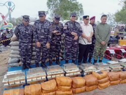 Tinjau Barang Bukti Opskamla TNI AL,. Kasal: Berkat Sinergitas Bersama Satlap Tri Cakti