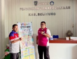 Sinergitas Densus 88 Bersama Disdikbud Belitung, Inovasi Pemasangan X-Banner Lindungi Sekolah dari IRET