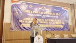 Munas Ke-3 Pro Jurnalismedia Siber, di Buka Langsung Ketua Umum